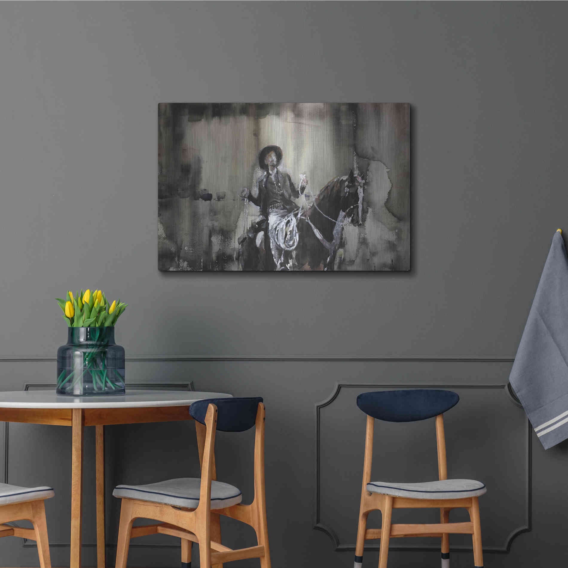 Luxe Metal Art 'Wrangle' by Oscar Alvarez Pardo, Metal Wall Art,36x24