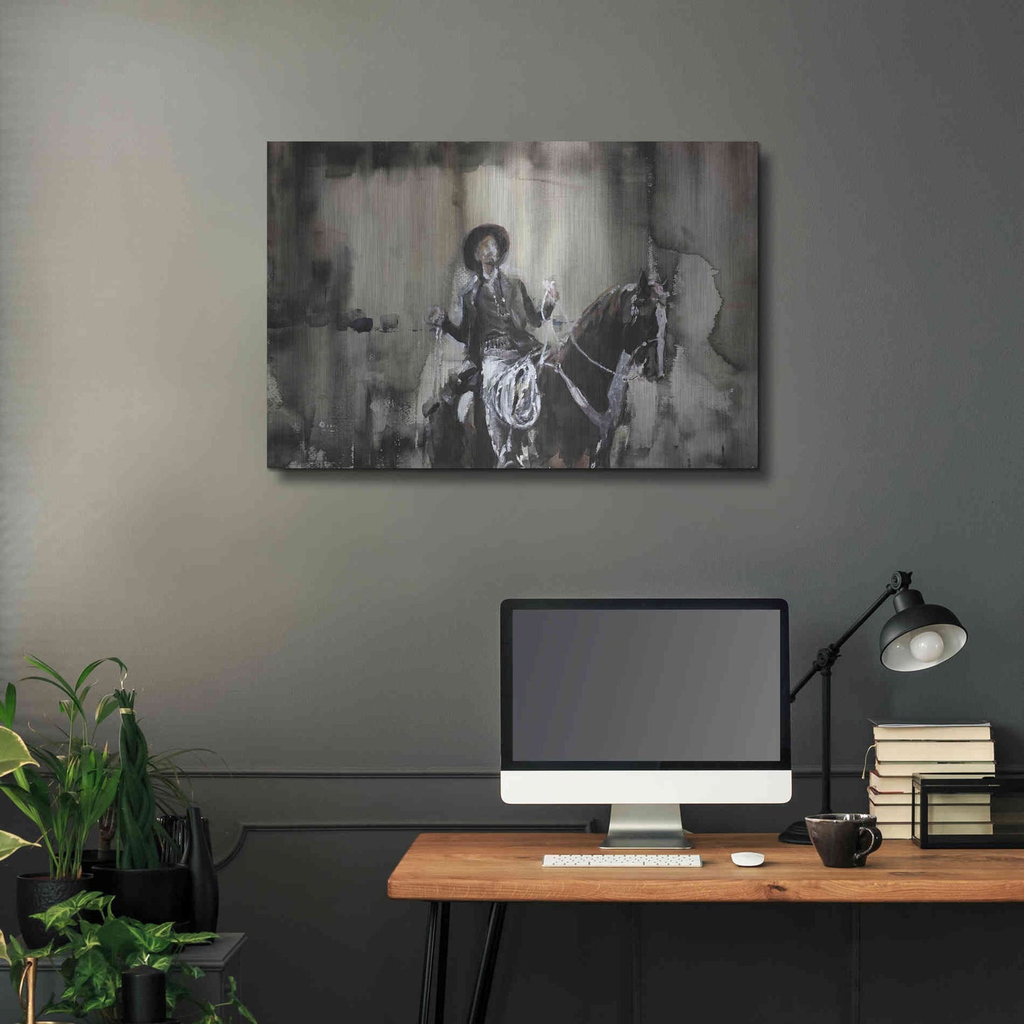 Luxe Metal Art 'Wrangle' by Oscar Alvarez Pardo, Metal Wall Art,36x24