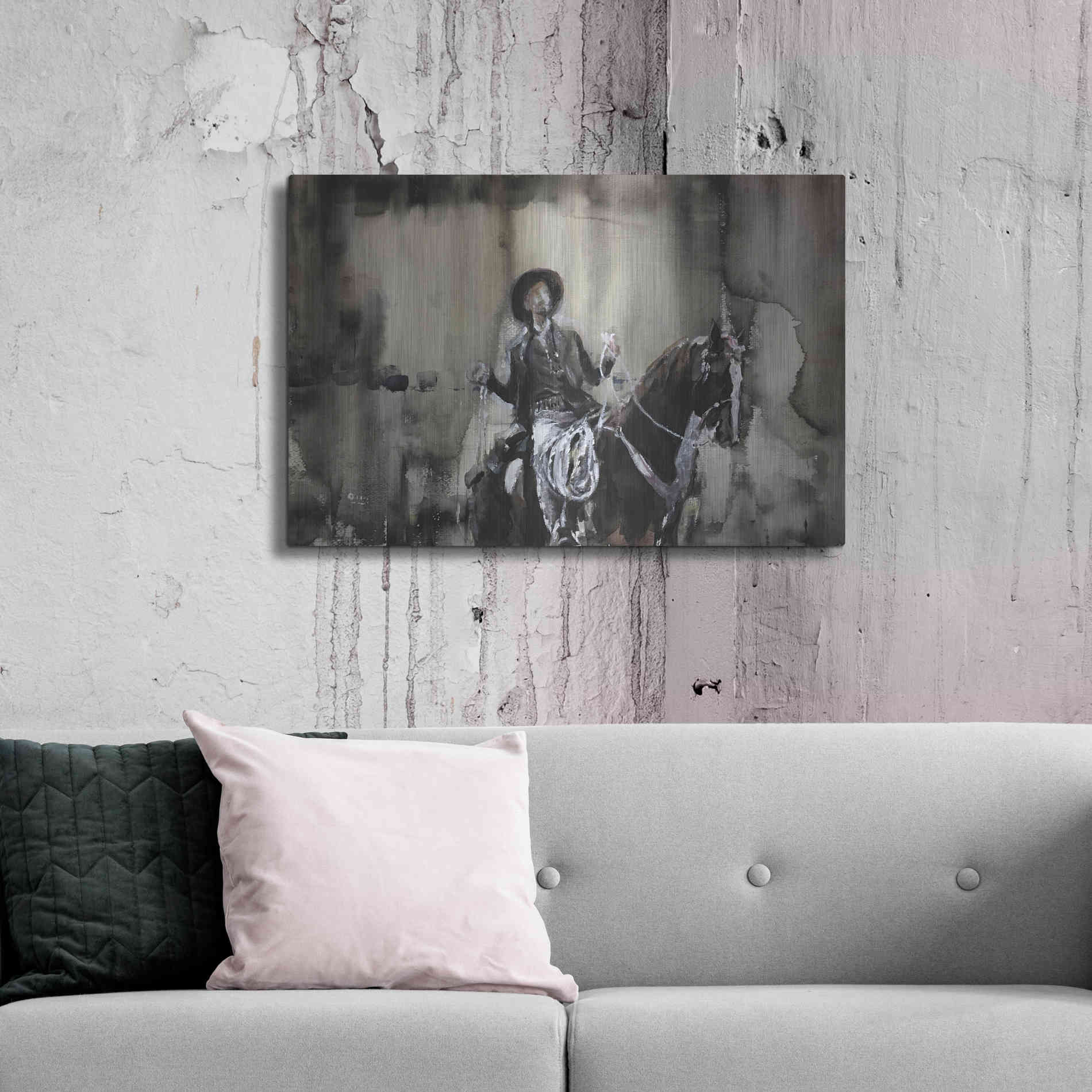 Luxe Metal Art 'Wrangle' by Oscar Alvarez Pardo, Metal Wall Art,36x24