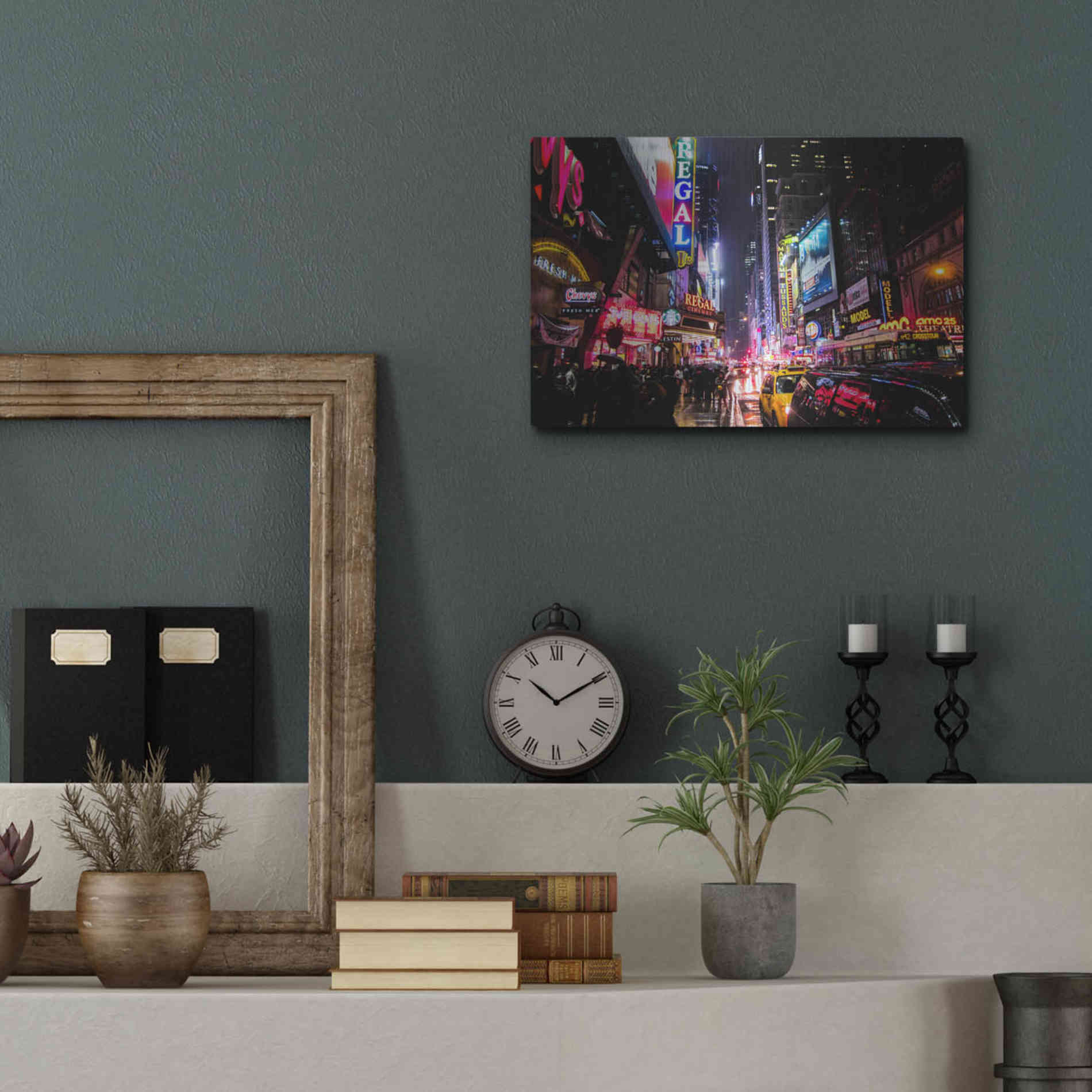 Luxe Metal Art 'Neon New York City' by Nicklas Gustafsson, Metal Wall Art,16x12