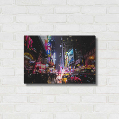 Luxe Metal Art 'Neon New York City' by Nicklas Gustafsson, Metal Wall Art,24x16