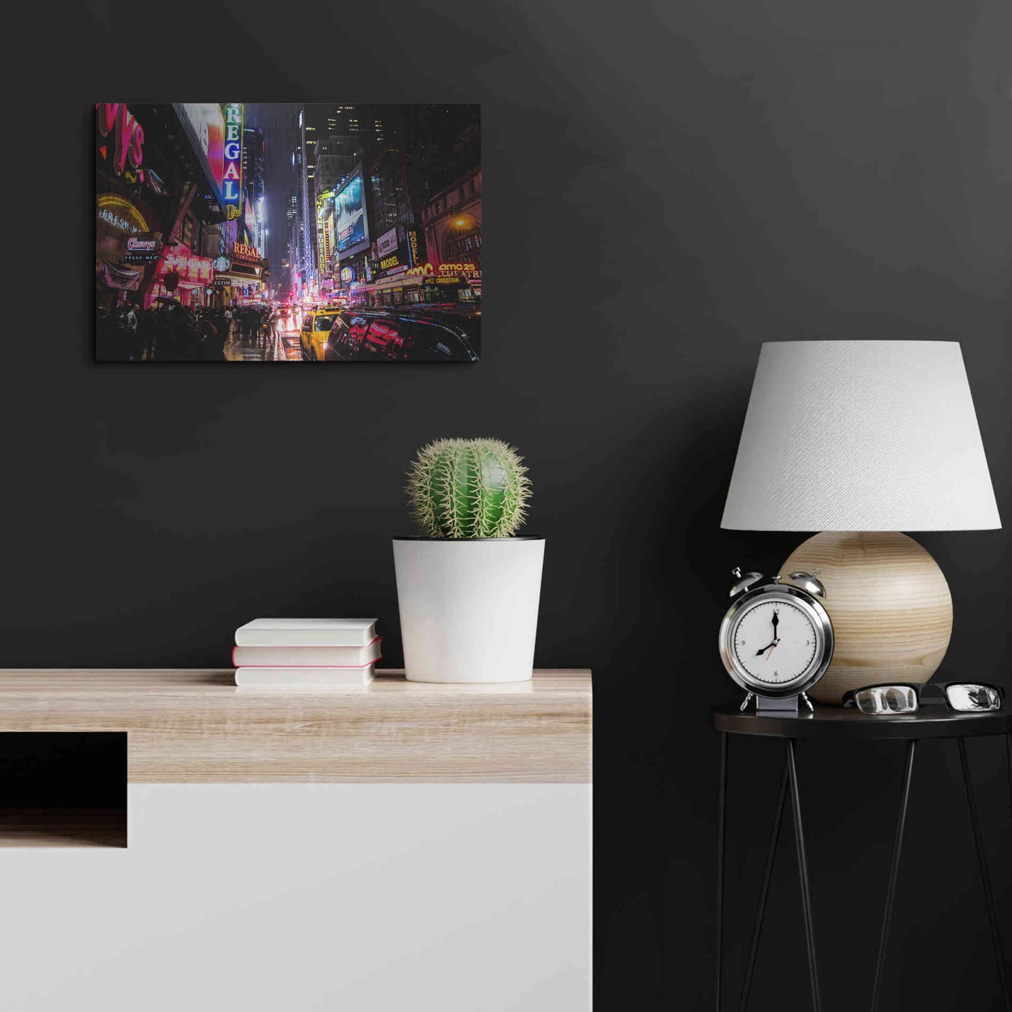 Luxe Metal Art 'Neon New York City' by Nicklas Gustafsson, Metal Wall Art,24x16