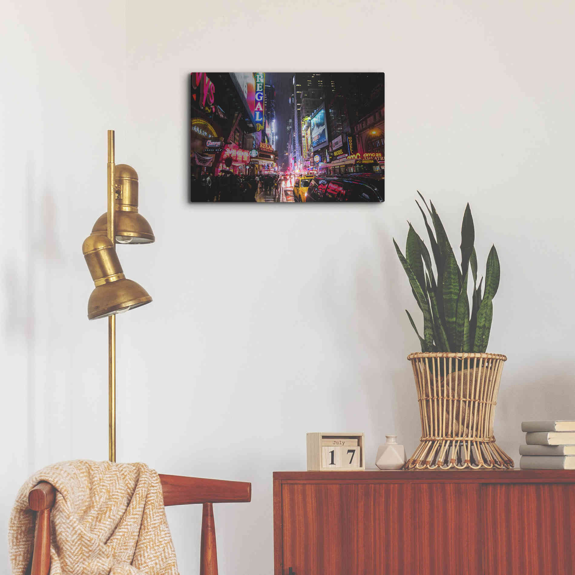 Luxe Metal Art 'Neon New York City' by Nicklas Gustafsson, Metal Wall Art,24x16