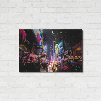 Luxe Metal Art 'Neon New York City' by Nicklas Gustafsson, Metal Wall Art,36x24