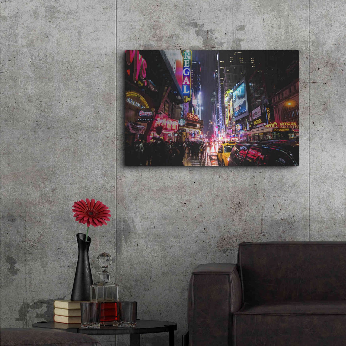 Luxe Metal Art 'Neon New York City' by Nicklas Gustafsson, Metal Wall Art,36x24