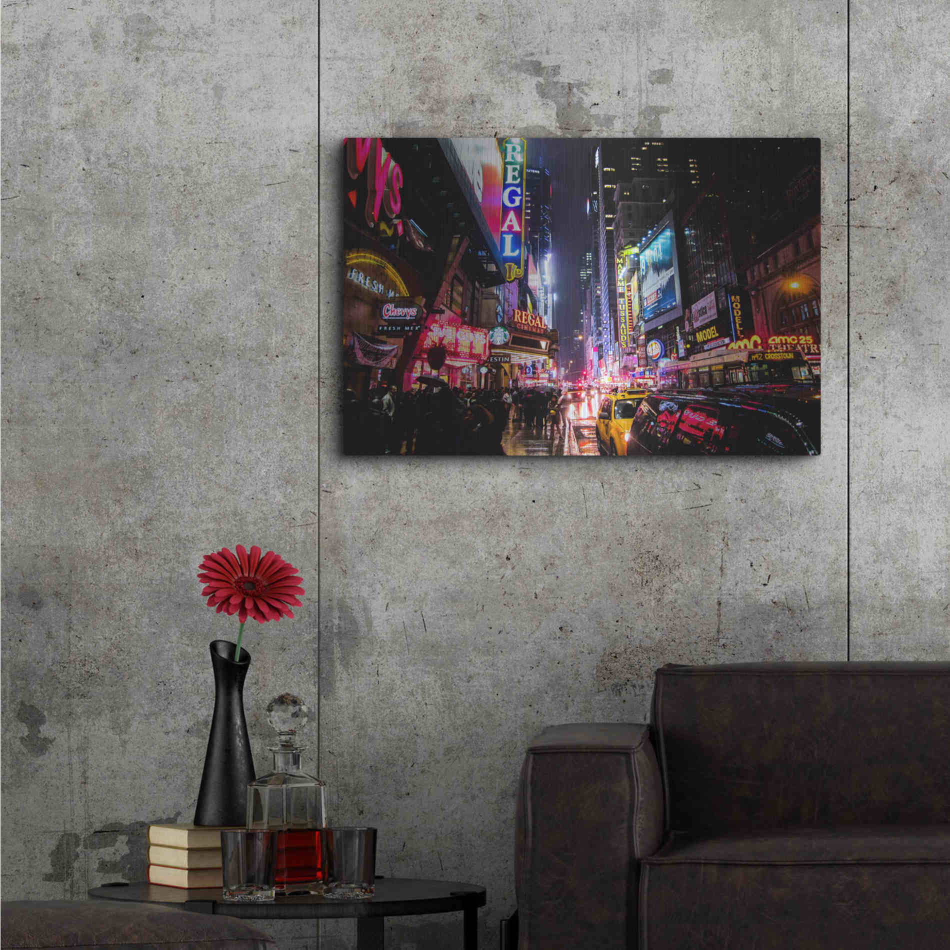 Luxe Metal Art 'Neon New York City' by Nicklas Gustafsson, Metal Wall Art,36x24