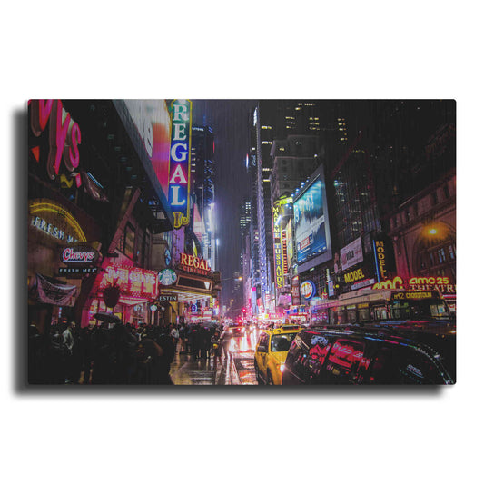 Luxe Metal Art 'Neon New York City' by Nicklas Gustafsson, Metal Wall Art