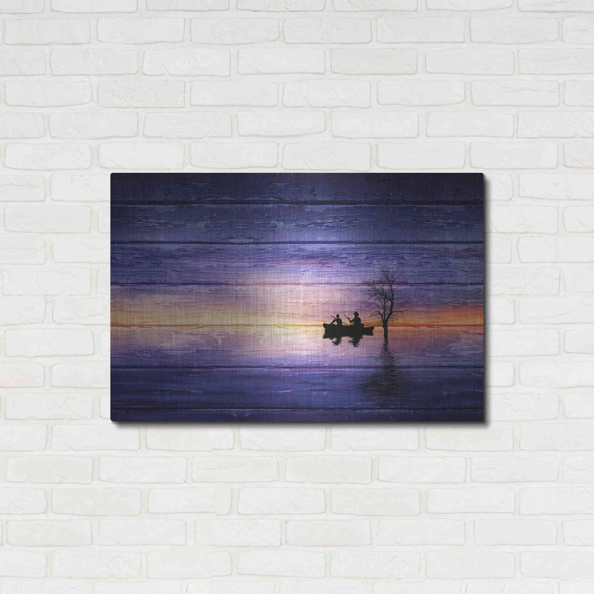 Luxe Metal Art 'Wood Series: Cruise', Metal Wall Art,36x24