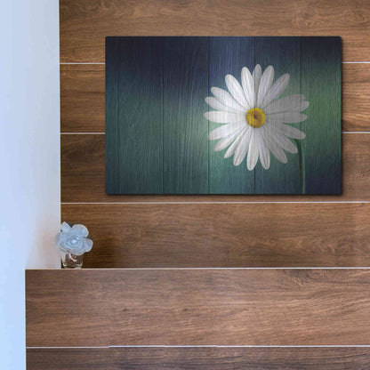 Luxe Metal Art 'Wood Series: A Daisy', Metal Wall Art,16x12