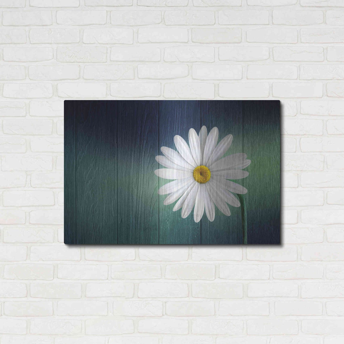 Luxe Metal Art 'Wood Series: A Daisy', Metal Wall Art,36x24