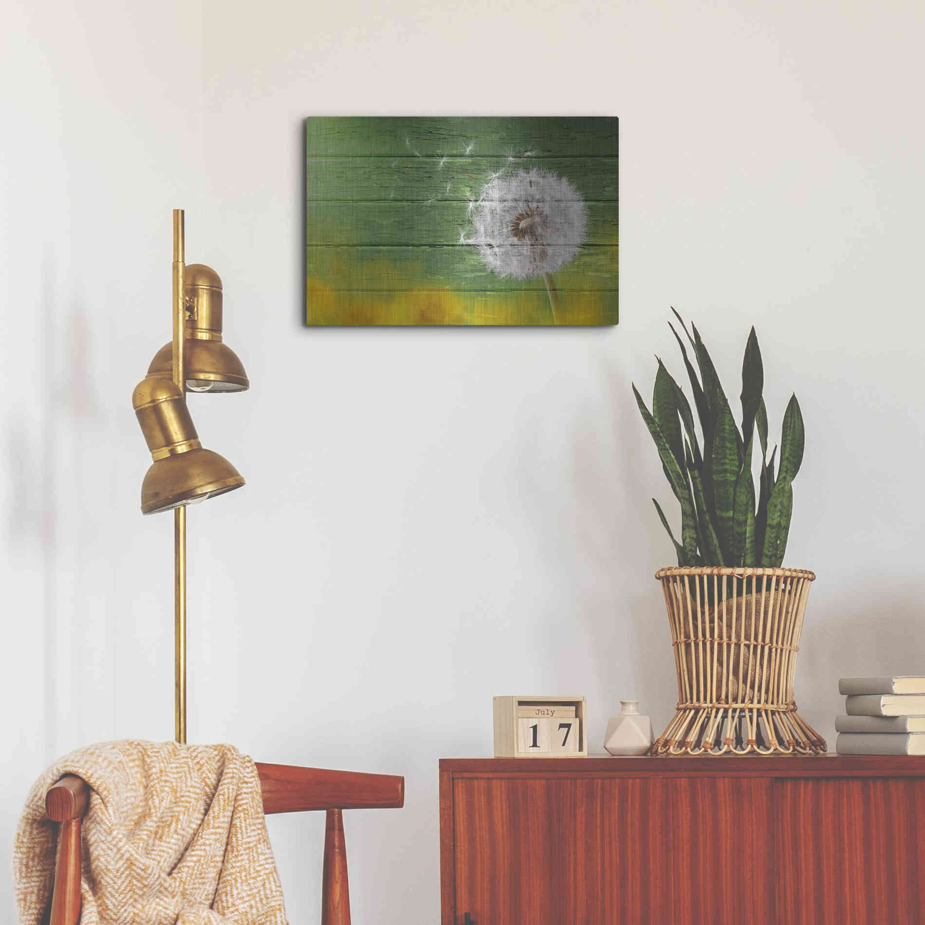 Luxe Metal Art 'Wood Series: Dandi Green', Metal Wall Art,24x16