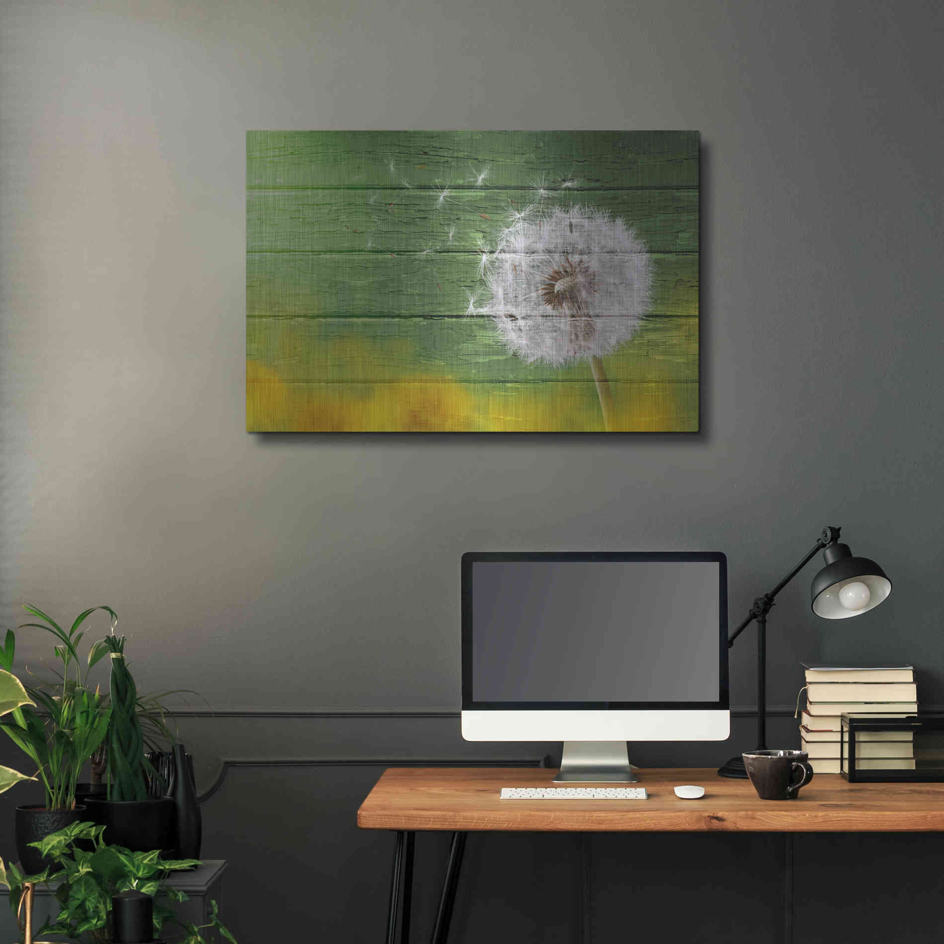 Luxe Metal Art 'Wood Series: Dandi Green', Metal Wall Art,36x24