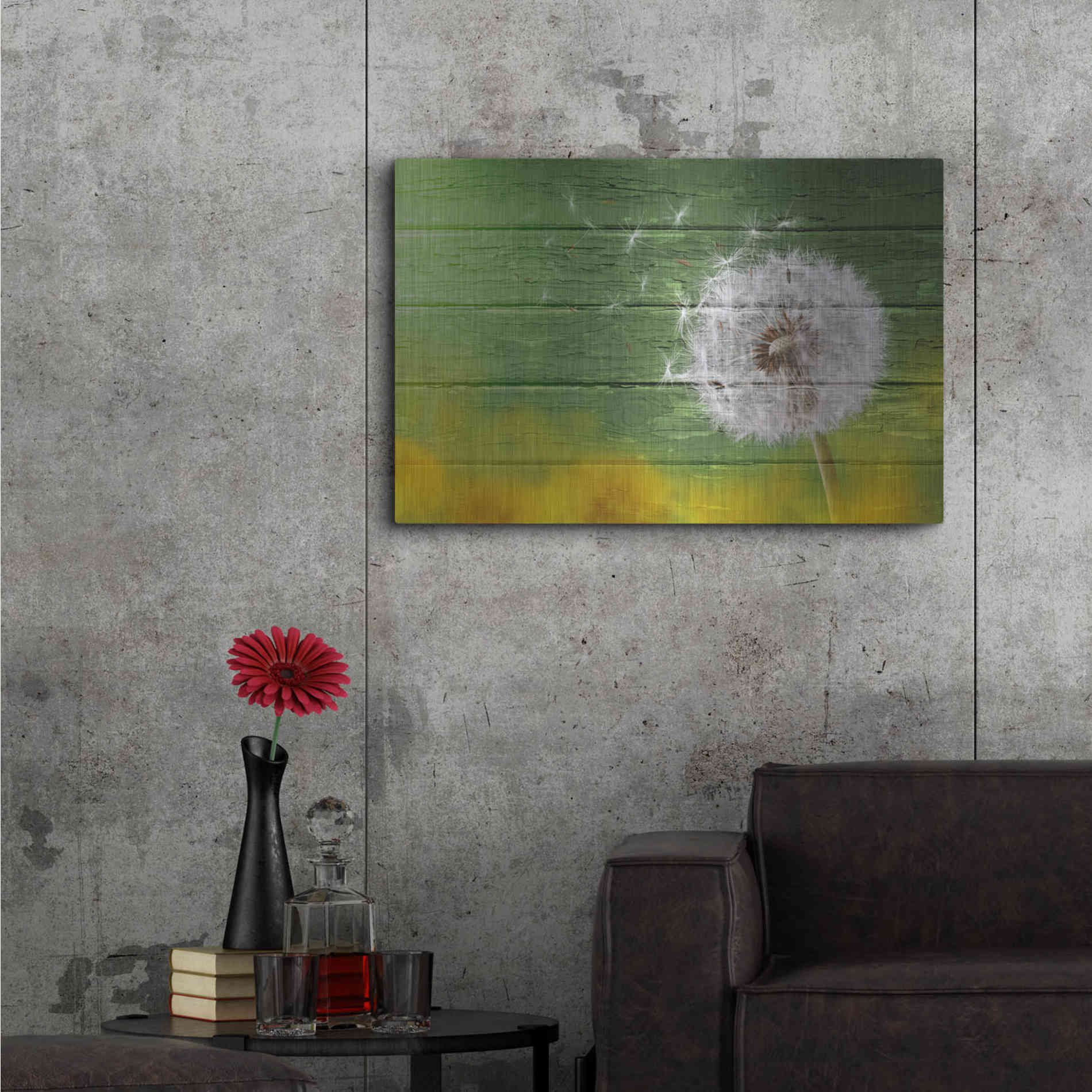 Luxe Metal Art 'Wood Series: Dandi Green', Metal Wall Art,36x24