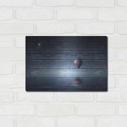 Luxe Metal Art 'Wood Series: One Air Balloon', Metal Wall Art,16x12
