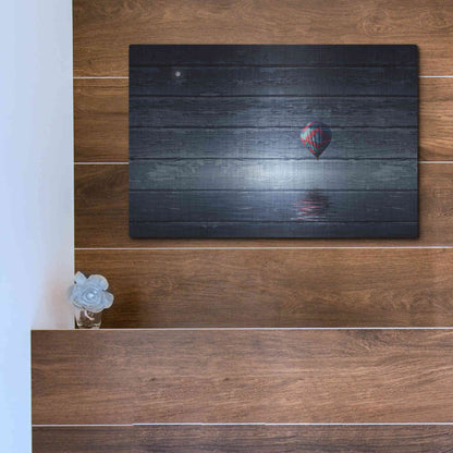 Luxe Metal Art 'Wood Series: One Air Balloon', Metal Wall Art,16x12