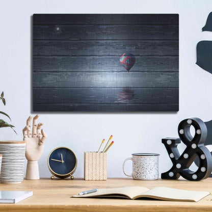 Luxe Metal Art 'Wood Series: One Air Balloon', Metal Wall Art,16x12