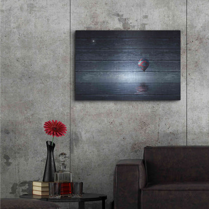 Luxe Metal Art 'Wood Series: One Air Balloon', Metal Wall Art,36x24