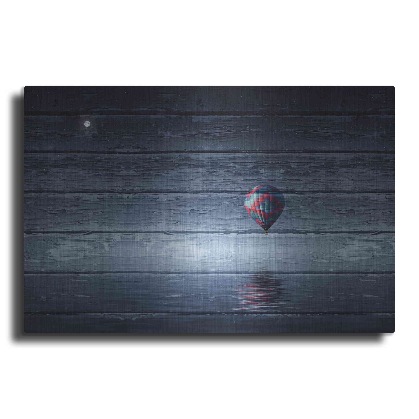 Luxe Metal Art 'Wood Series: One Air Balloon', Metal Wall Art