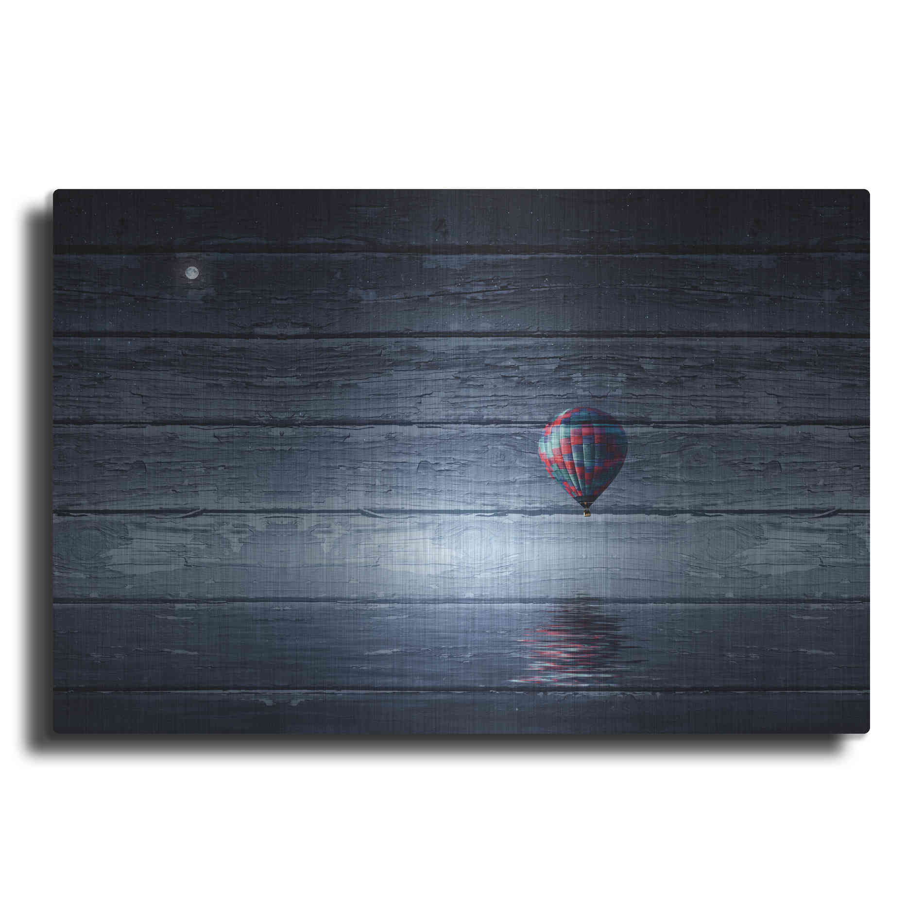 Luxe Metal Art 'Wood Series: One Air Balloon', Metal Wall Art
