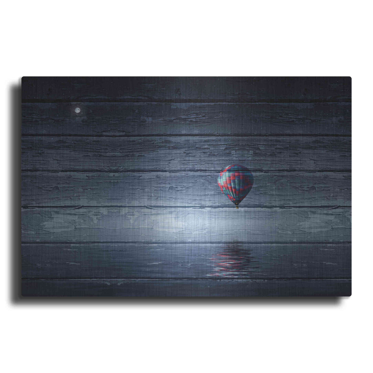 Luxe Metal Art 'Wood Series: One Air Balloon', Metal Wall Art