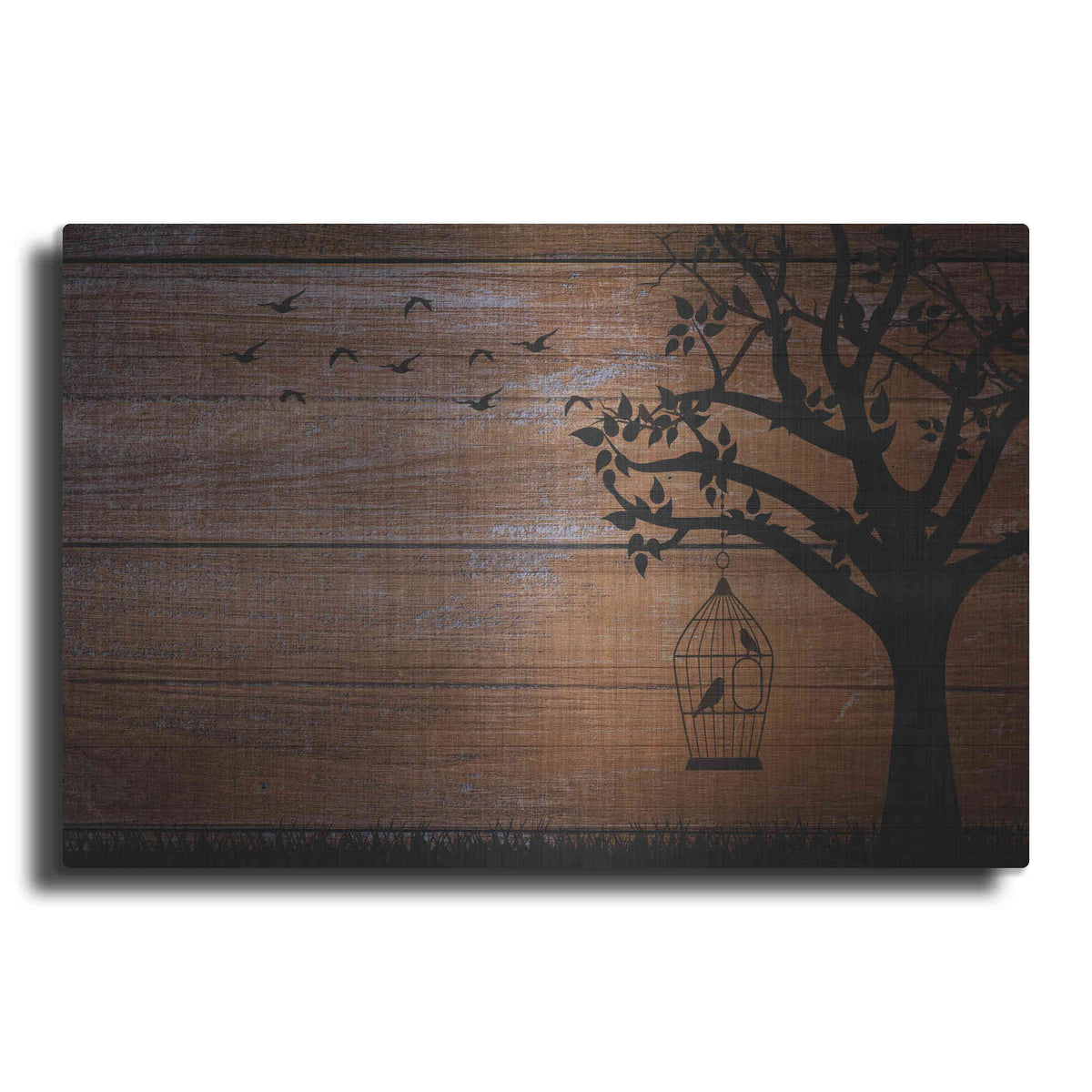 Luxe Metal Art 'Wood Series: Birds and Tree Silhouettes', Metal Wall Art
