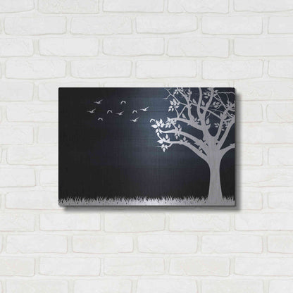 Luxe Metal Art 'Wood Series: Birds and Tree, Inverted Silhouettes', Metal Wall Art,24x16