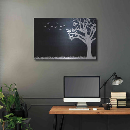 Luxe Metal Art 'Wood Series: Birds and Tree, Inverted Silhouettes', Metal Wall Art,36x24