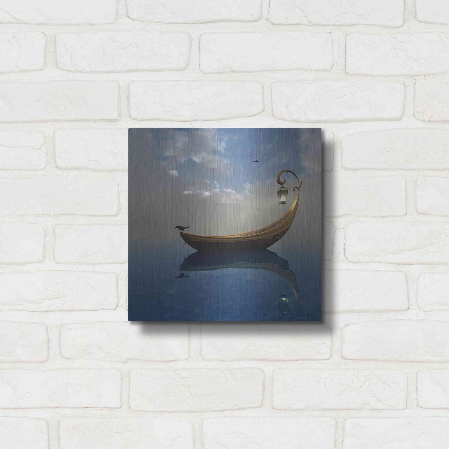 Luxe Metal Art 'Narcissism' by Cynthia Decker, Metal Wall Art,12x12