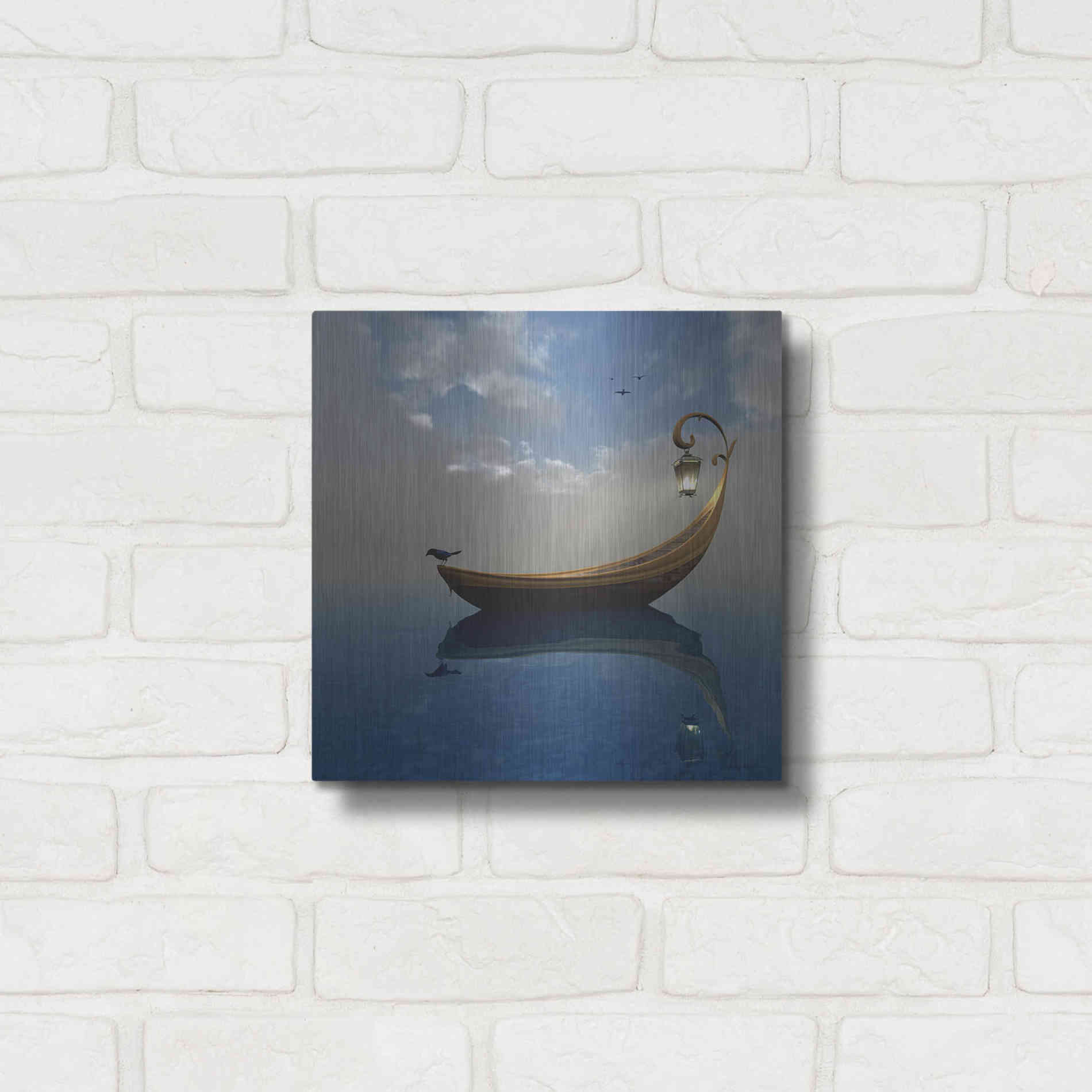 Luxe Metal Art 'Narcissism' by Cynthia Decker, Metal Wall Art,12x12