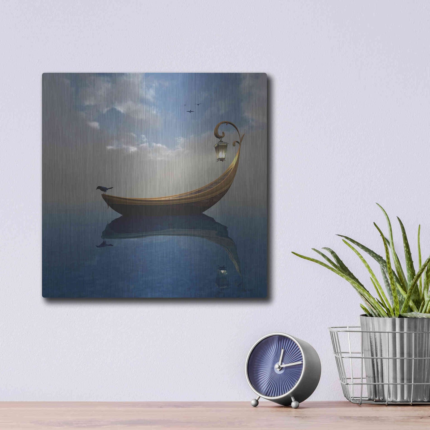 Luxe Metal Art 'Narcissism' by Cynthia Decker, Metal Wall Art,12x12
