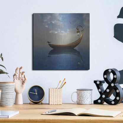 Luxe Metal Art 'Narcissism' by Cynthia Decker, Metal Wall Art,12x12
