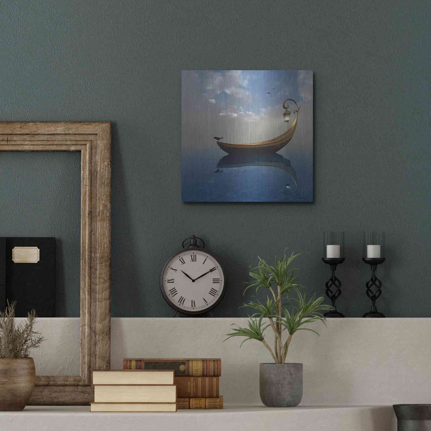 Luxe Metal Art 'Narcissism' by Cynthia Decker, Metal Wall Art,12x12