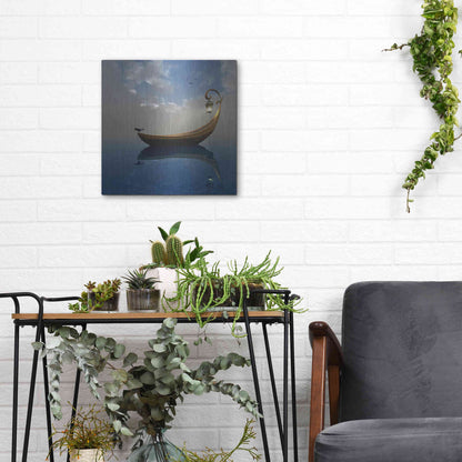 Luxe Metal Art 'Narcissism' by Cynthia Decker, Metal Wall Art,12x12