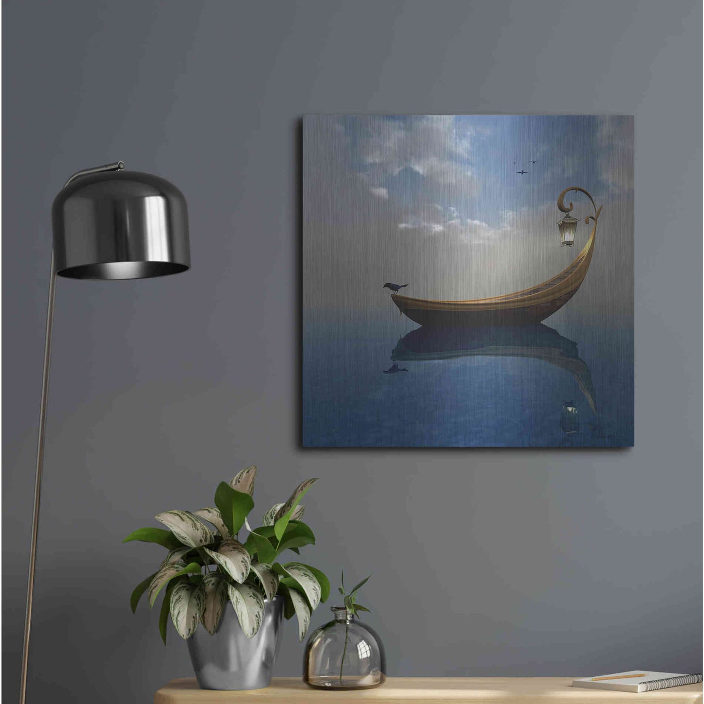 Luxe Metal Art 'Narcissism' by Cynthia Decker, Metal Wall Art,24x24