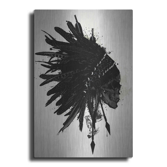 Luxe Metal Art 'Warbonnet Skull' by Nicklas Gustafsson, Metal Wall Art