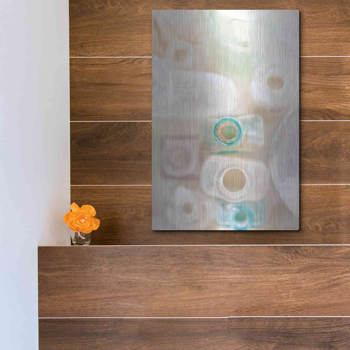 Luxe Metal Art 'Abstract Bottles' by Elena Ray, Metal Wall Art,12x16