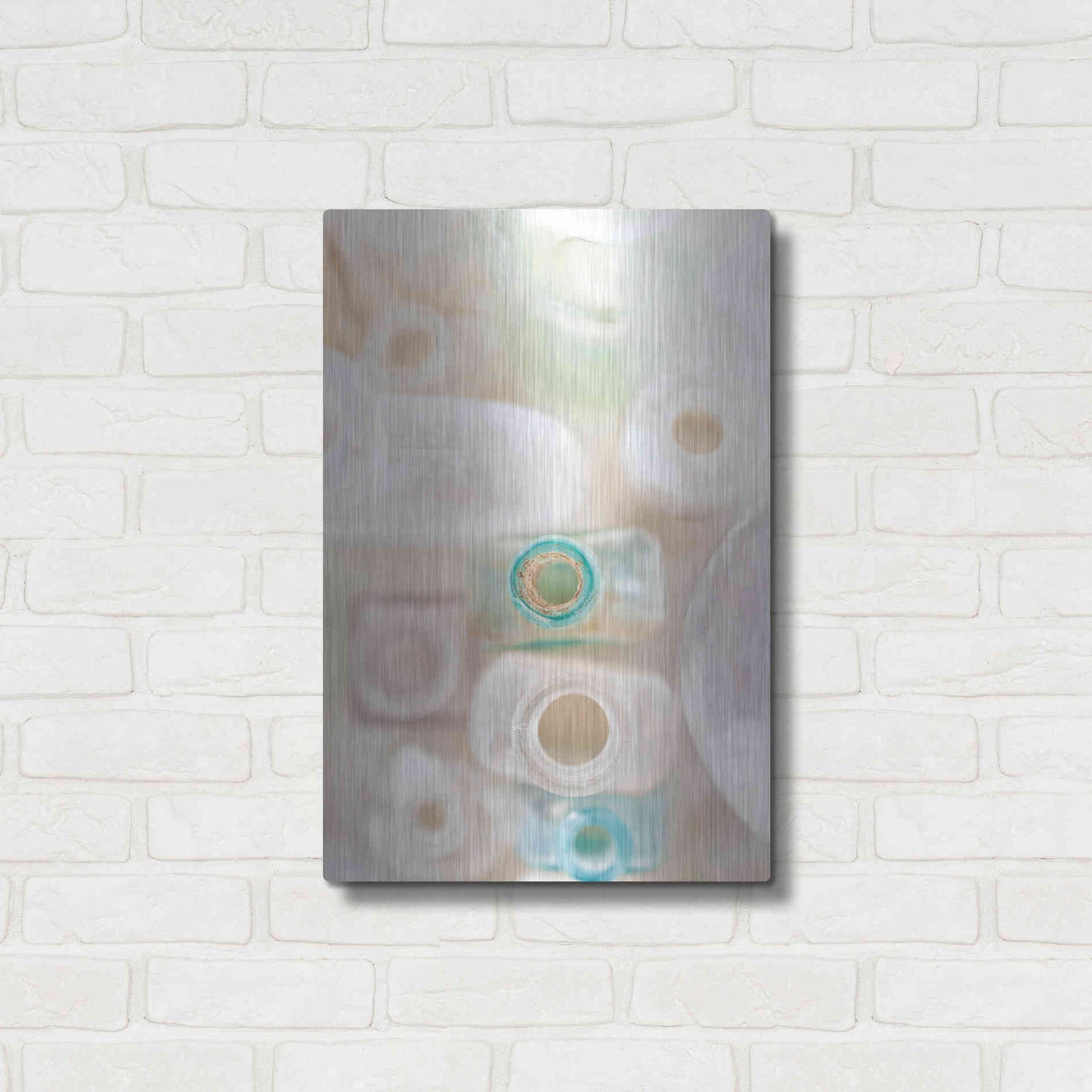 Luxe Metal Art 'Abstract Bottles' by Elena Ray, Metal Wall Art,16x24