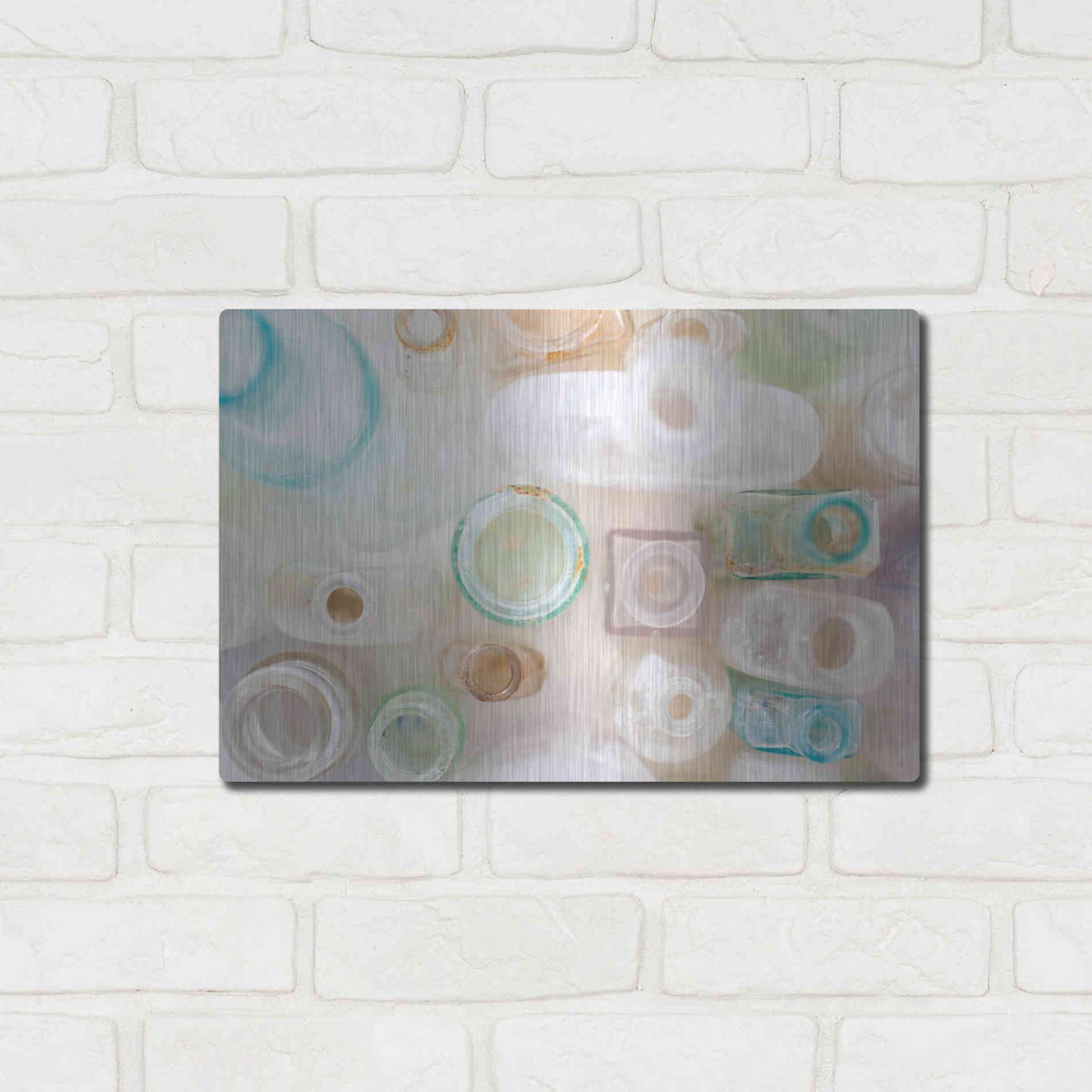 Luxe Metal Art 'Vintage Bottles' by Elena Ray, Metal Wall Art,16x12