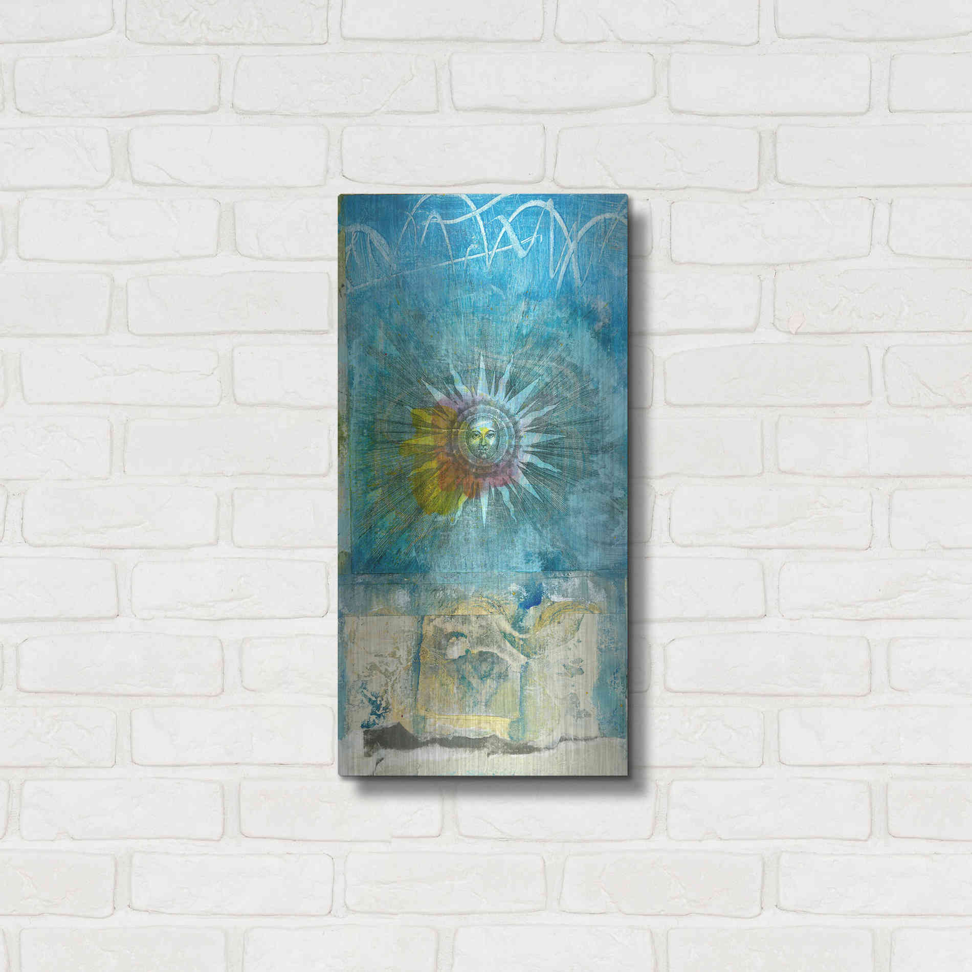 Luxe Metal Art 'Ancient Sun' by Elena Ray, Metal Wall Art,12x24