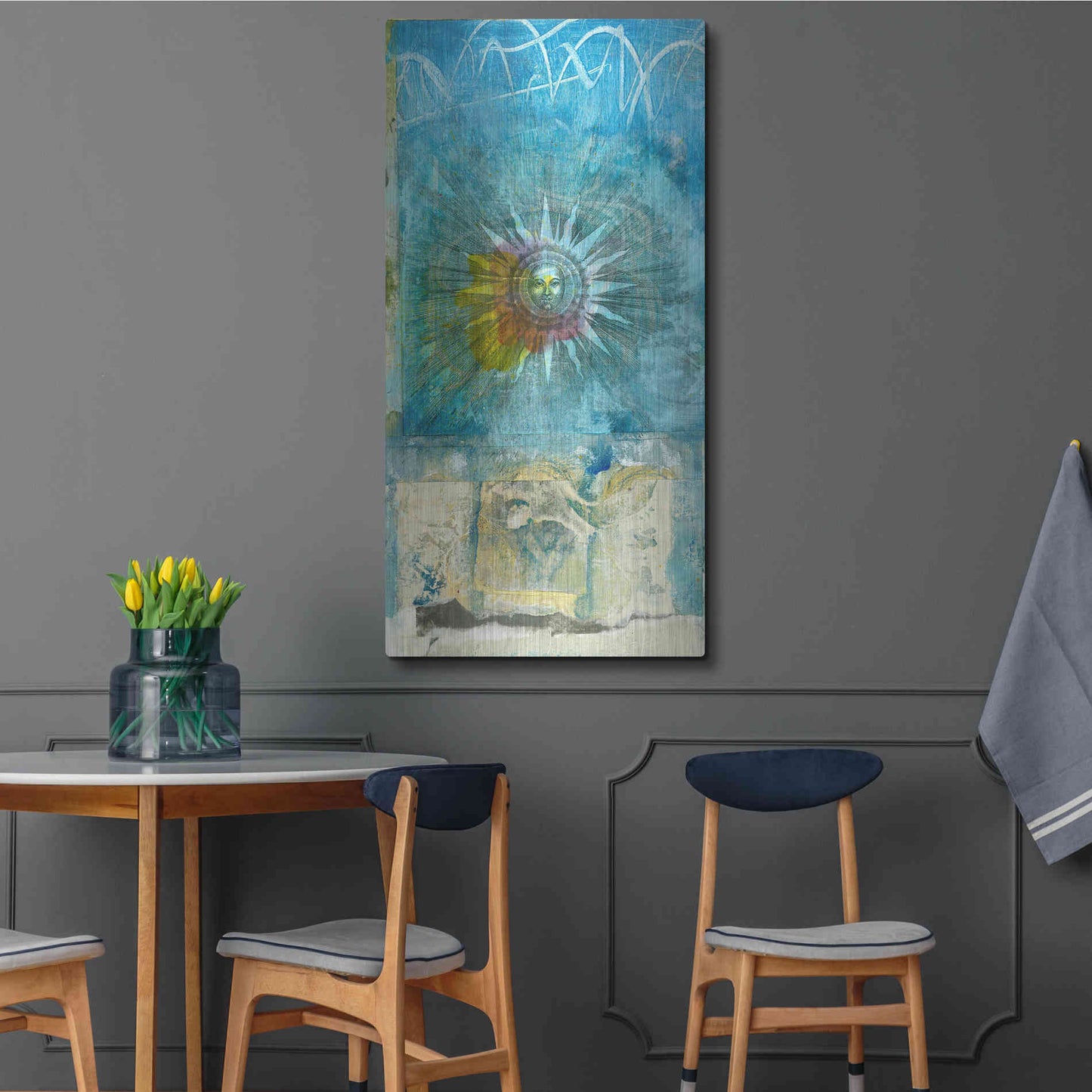 Luxe Metal Art 'Ancient Sun' by Elena Ray, Metal Wall Art,24x48