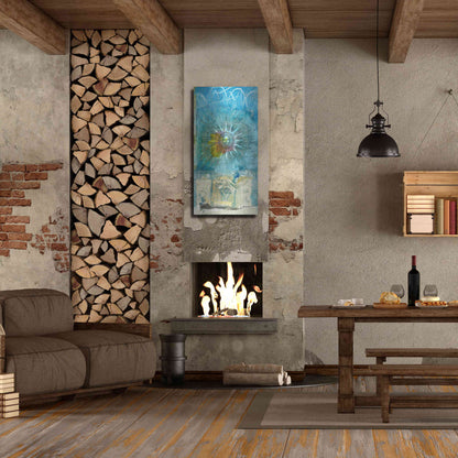 Luxe Metal Art 'Ancient Sun' by Elena Ray, Metal Wall Art,24x48