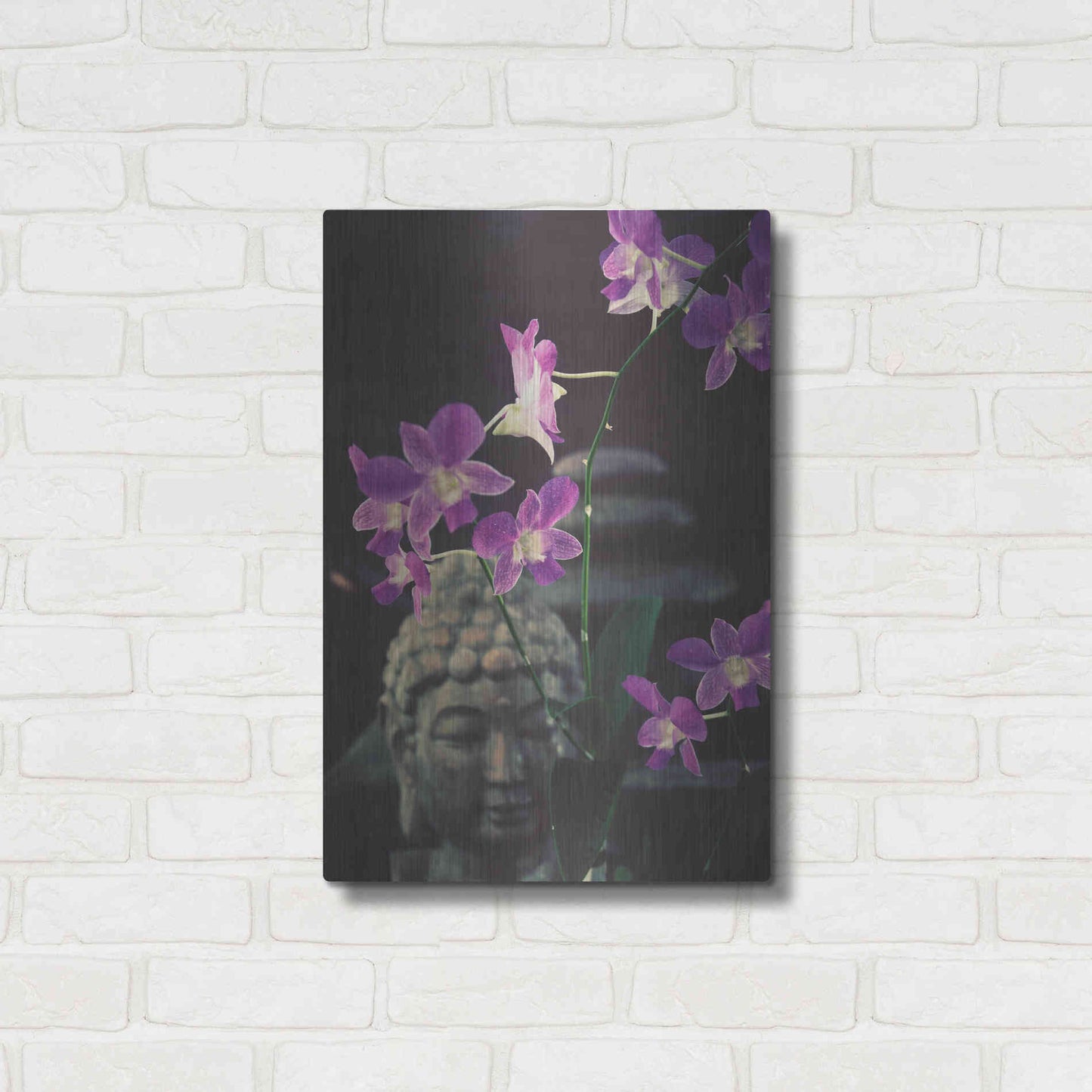 Luxe Metal Art 'Zen Purple Orchids' by Elena Ray, Metal Wall Art,16x24