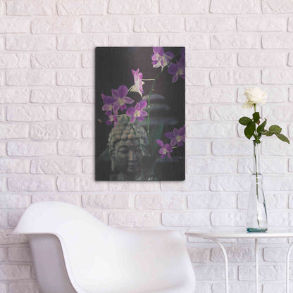 Luxe Metal Art 'Zen Purple Orchids' by Elena Ray, Metal Wall Art,16x24