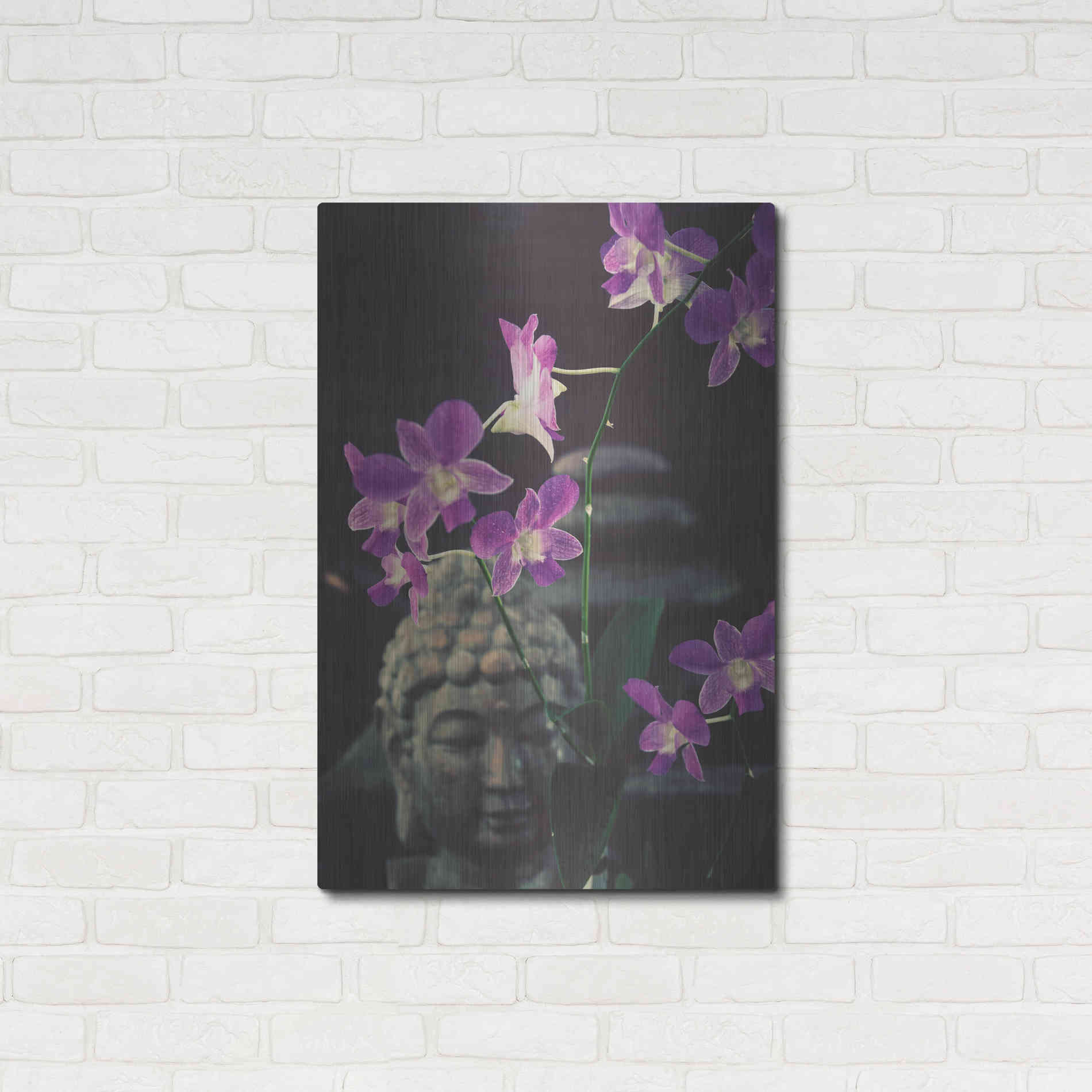 Luxe Metal Art 'Zen Purple Orchids' by Elena Ray, Metal Wall Art,24x36