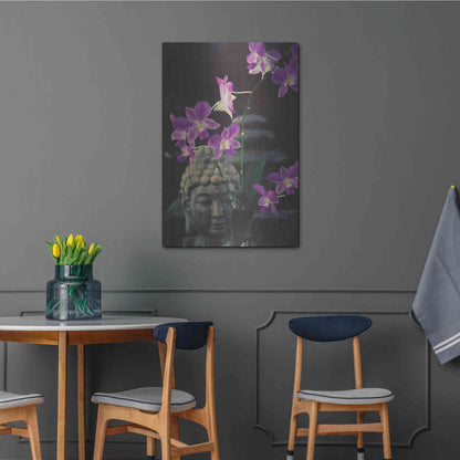 Luxe Metal Art 'Zen Purple Orchids' by Elena Ray, Metal Wall Art,24x36