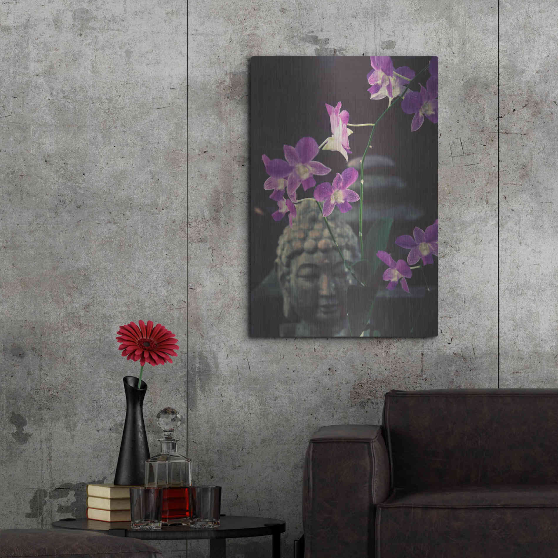 Luxe Metal Art 'Zen Purple Orchids' by Elena Ray, Metal Wall Art,24x36