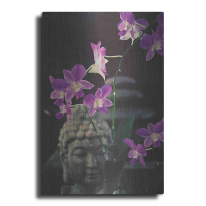 Luxe Metal Art 'Zen Purple Orchids' by Elena Ray, Metal Wall Art