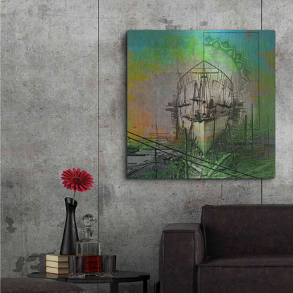 Luxe Metal Art 'Ship Builders' by Elena Ray, Metal Wall Art,36x36