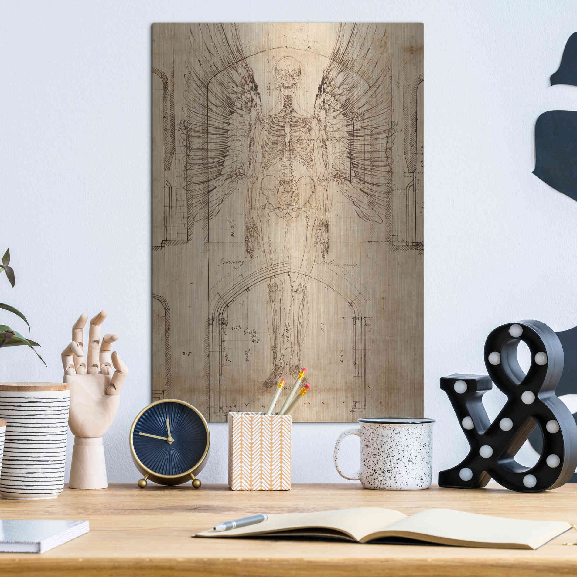 Luxe Metal Art 'Renaissance Angel' by Elena Ray, Metal Wall Art,12x16
