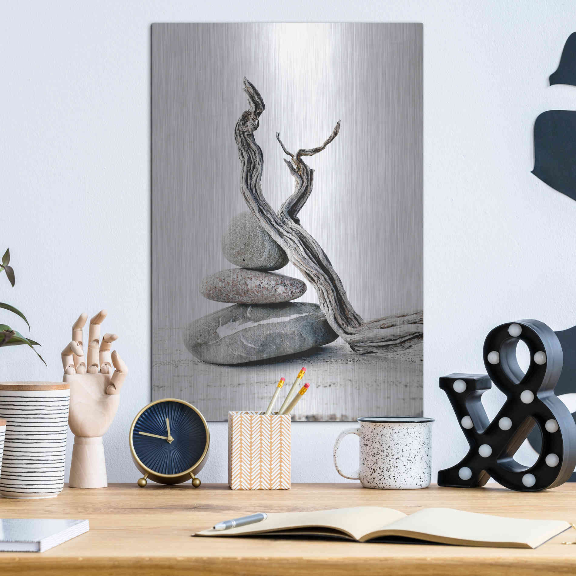 Luxe Metal Art 'Elemental Zen' by Elena Ray, Metal Wall Art,12x16